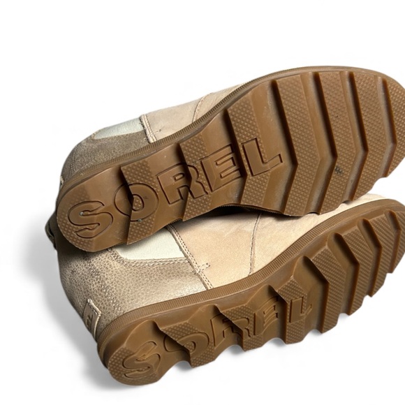 Sorel Joan of Arctic Nubuck Leather Wedge II Natural Tan Size 8.5 - Picture 7 of 7